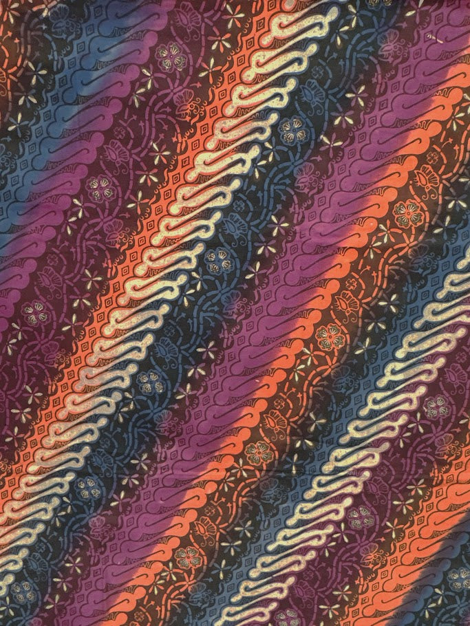 Multicolor Flower and Bubble Zig-Zag Sarong