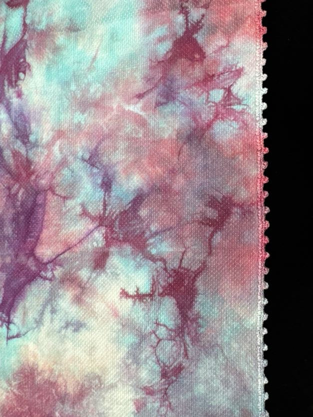 Vintage Hand Dyed Table Runner - Purple and Blue