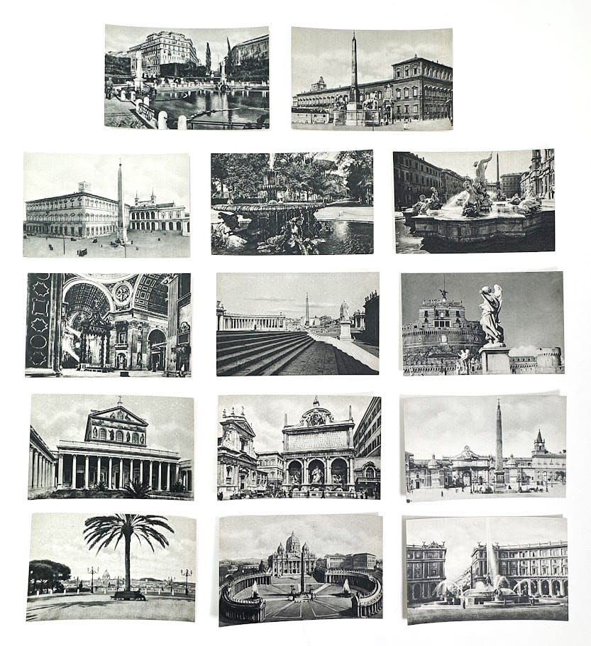 Vintage Rome Postcard Collage Pack, 14pcs