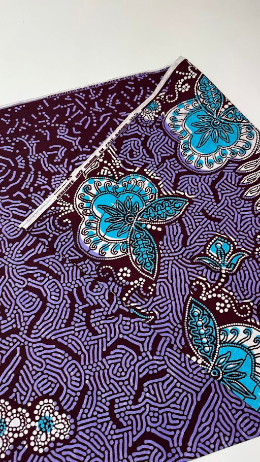 Uniwax Prints from Ivory Coast, Flowers and Leaves, Grappa