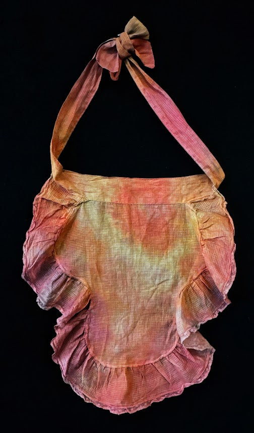 Hand-Dyed Vintage Cotton Apron | One-of-a-Kind Textile for Stitching & Mixed Media