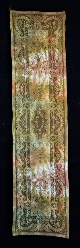 Vintage Green Hand-Dyed Cotton Table Runner 14" x 28"