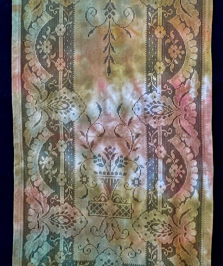 Vintage Green Hand-Dyed Cotton Table Runner 14" x 28"