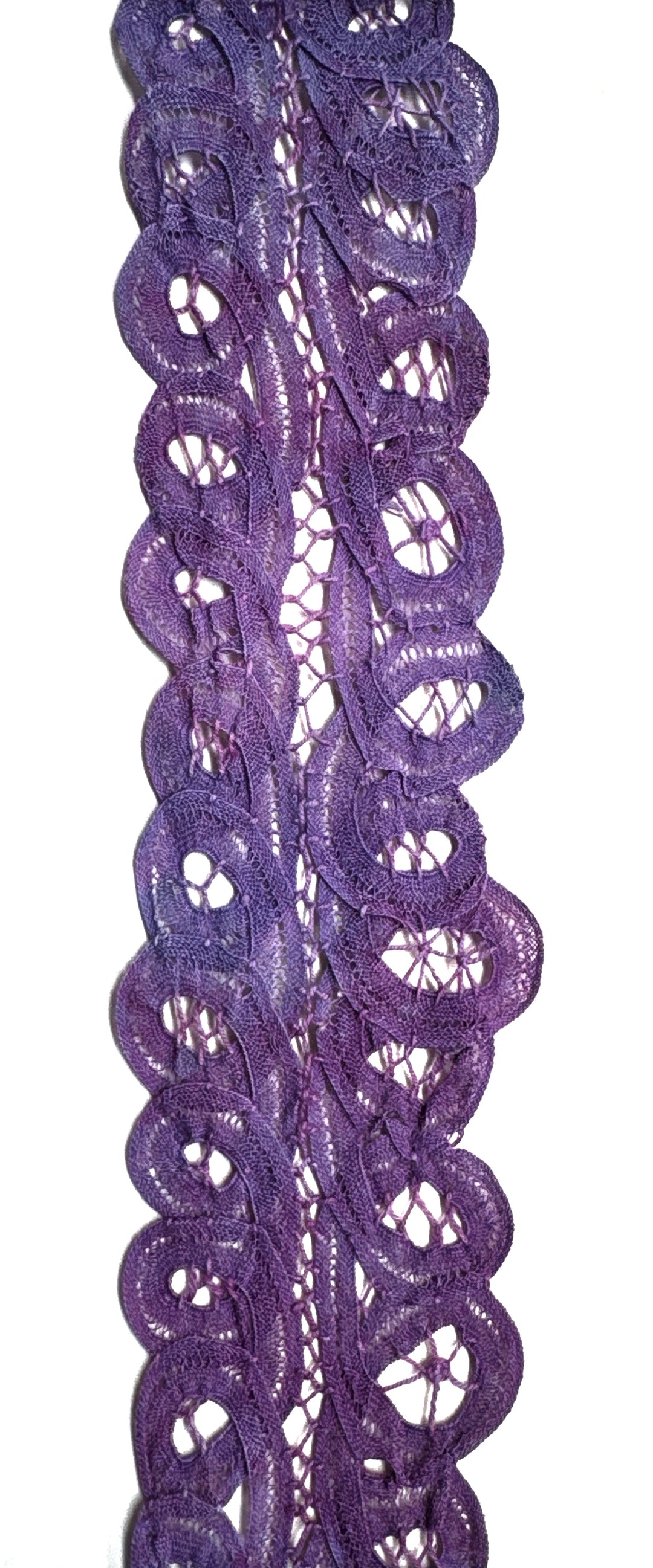 Hand Dyed Machine Rayon Trim - Purple Curls 2 | Mixed Media Textile Trim