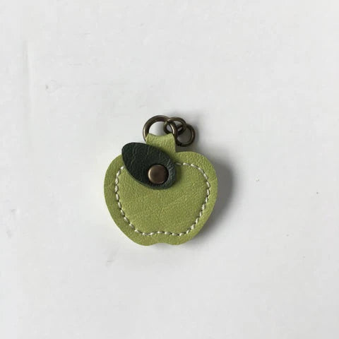Synthetic Leather Zipper Charm - Green Apple