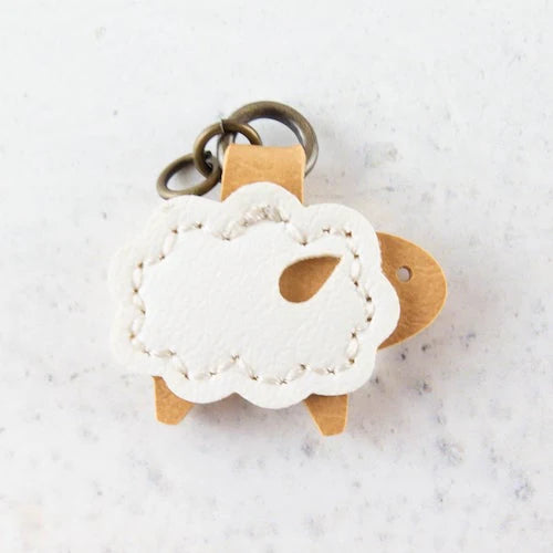 Synthetic Leather Zipper Charm - Sheep