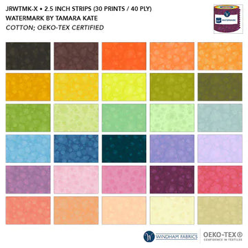 JRWTMK-X 2.5 fabric strips by Tamara Kate, 30 prints, cotton, Oeko-Tex...