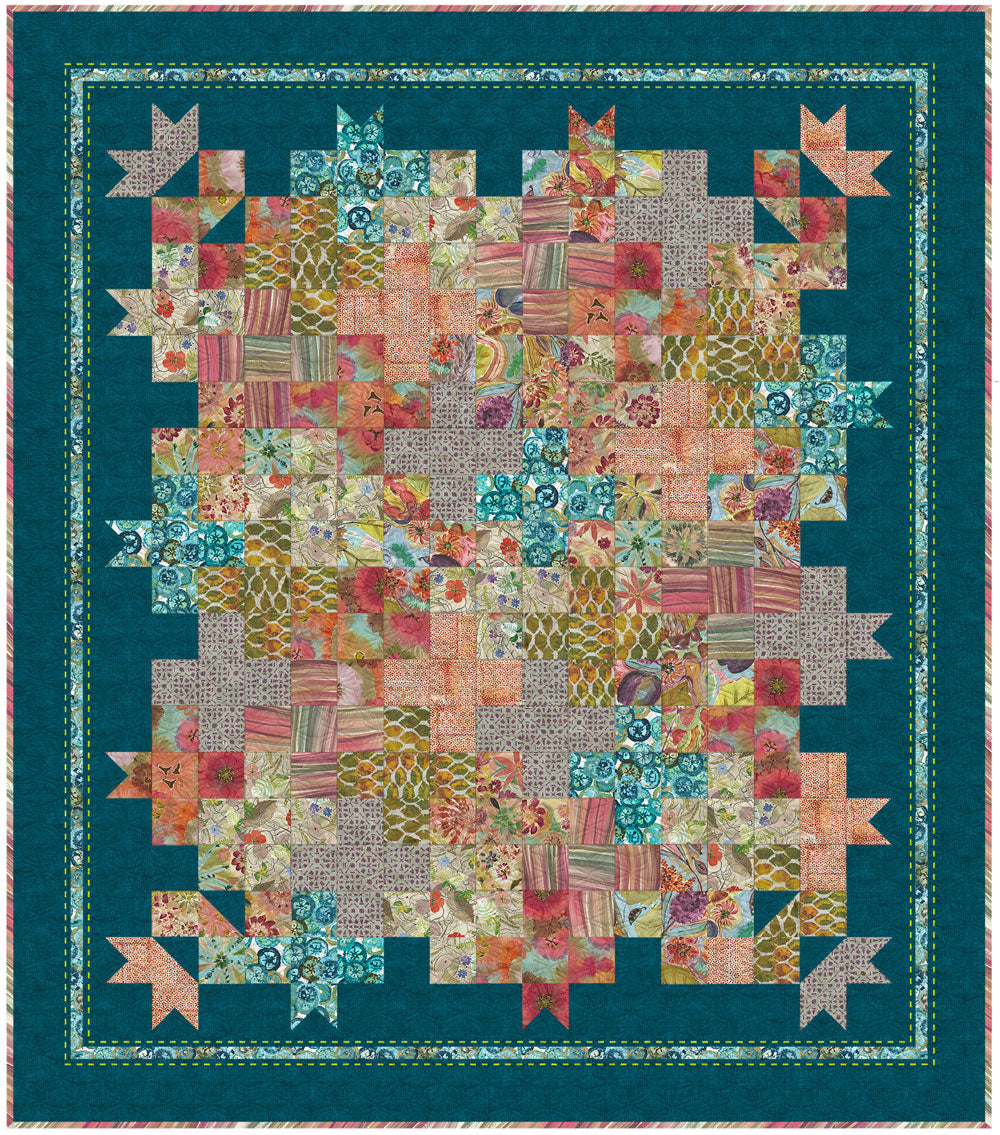 Jai Mandir Quilt Kit, Exotic Garden Palace by Denise Burkitt