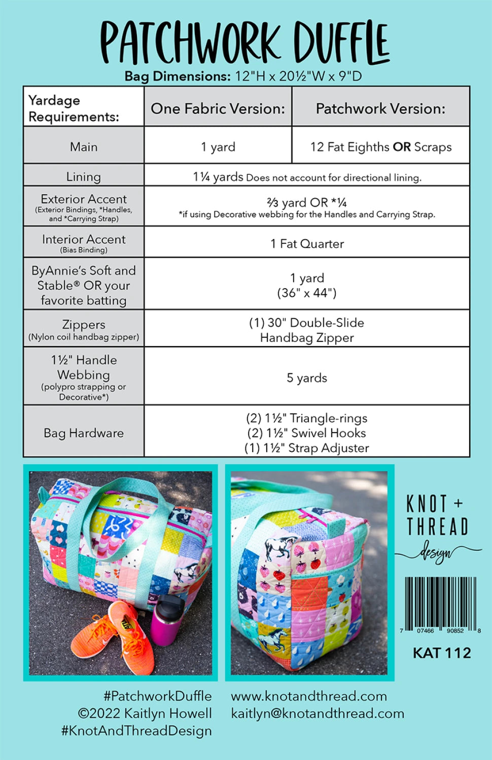 Patchwork Duffle Bag Pattern