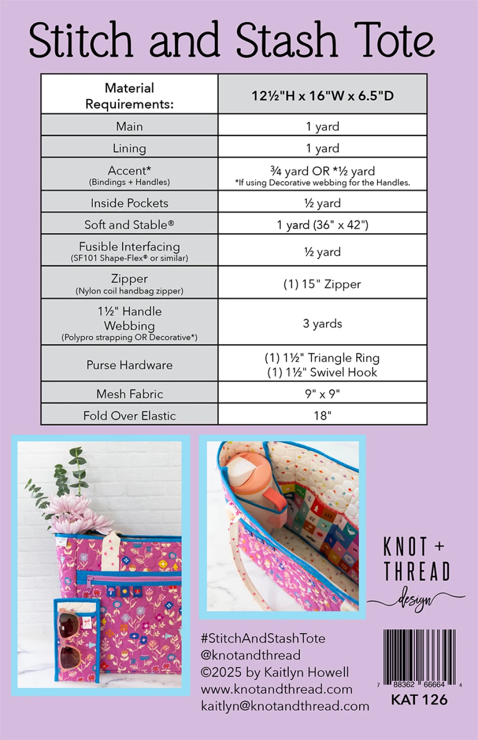 Stitch and Stash Tote Pattern