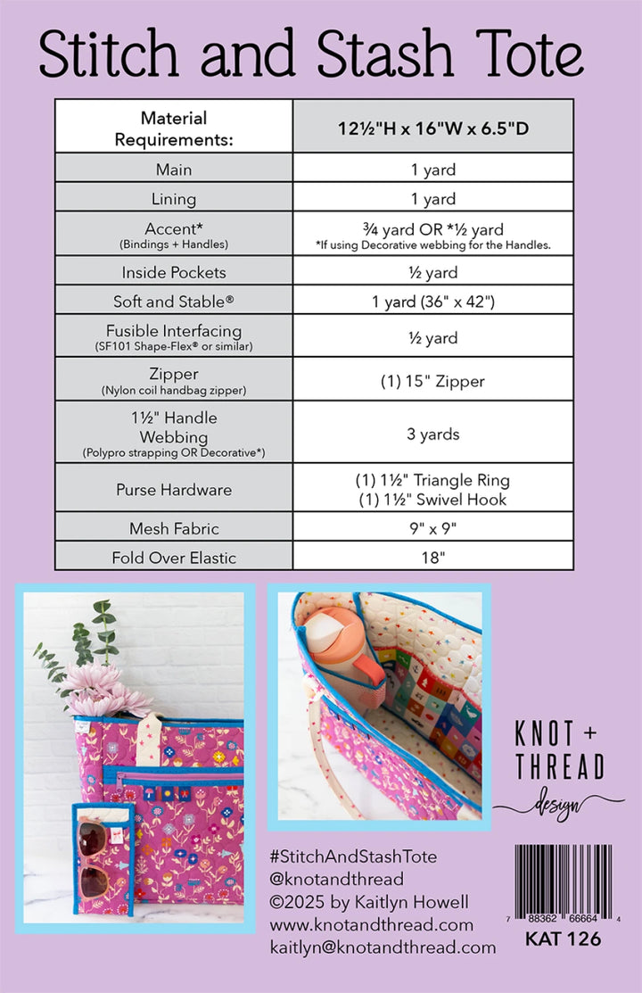 Stitch and Stash Tote Pattern