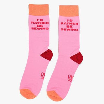 KATM Socks - I'd Rather be Sewing, Pink KATM Socks - I'd Rather be Sewing, Pink
