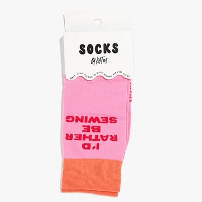 KATM Socks - I'd Rather be Sewing, Pink KATM Socks - I'd Rather be Sewing, Pink