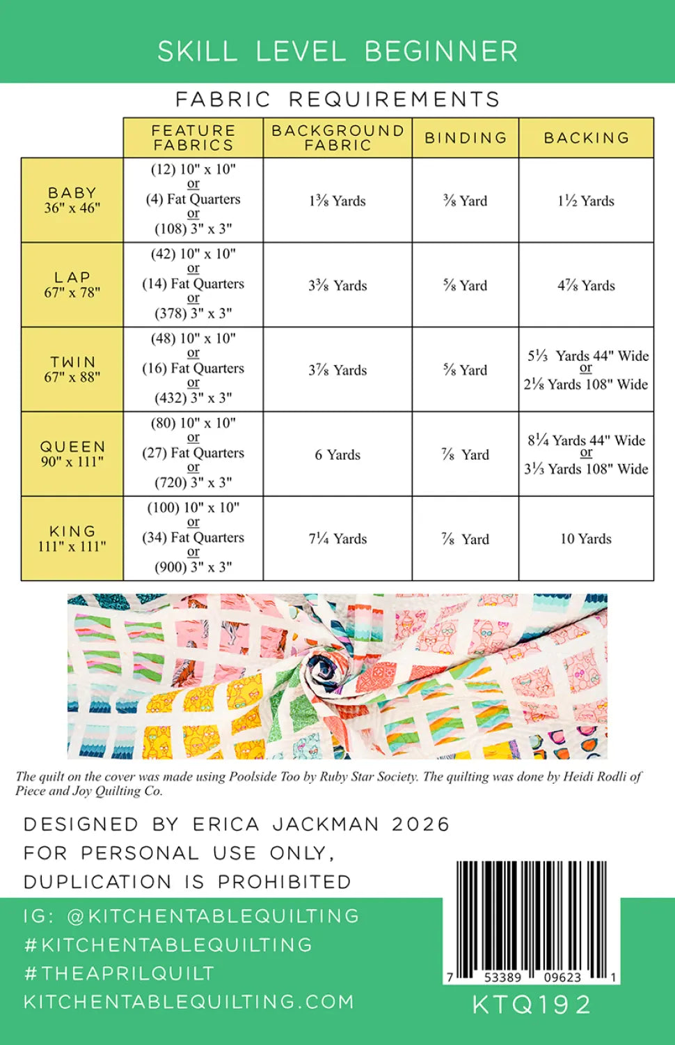 The April Quilt Pattern The April Quilt Pattern