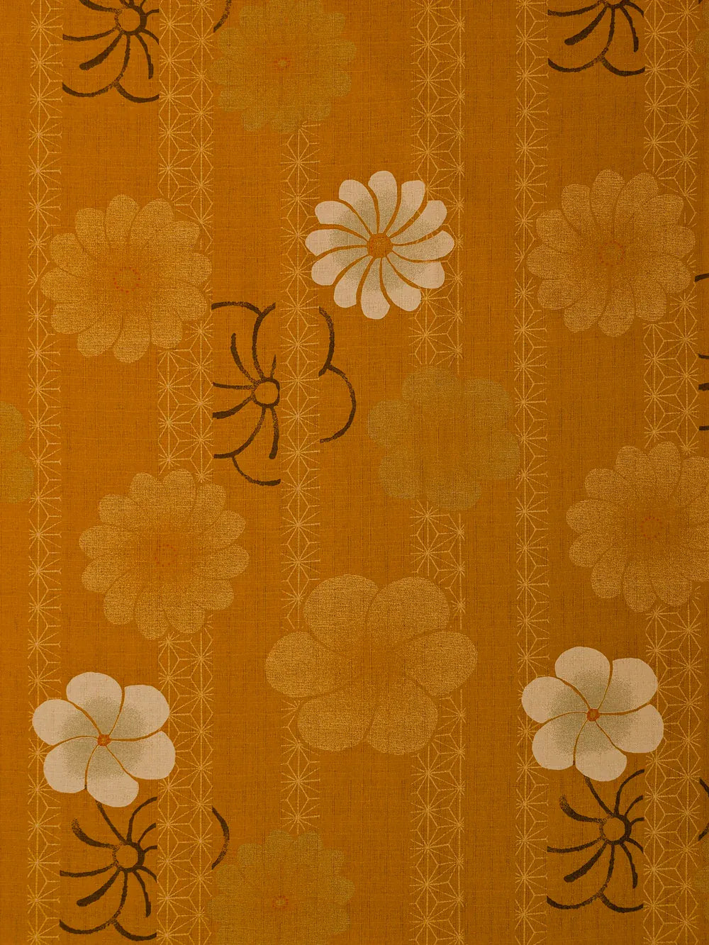 Kobayashi Japanese Dobby Fabric - Asanoha Stripe and Blossoms, Colorway C Large-Scale Wa Pattern Japanese Dobby Fabric - Kobayashi Online