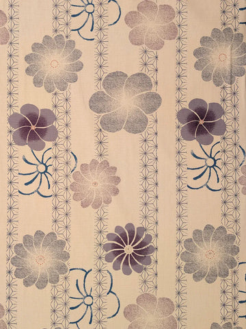 Kobayashi Japanese Dobby Fabric - Asanoha Stripe and Blossoms, Colorway E Large-Scale Wa Pattern Japanese Dobby Fabric - Kobayashi Online