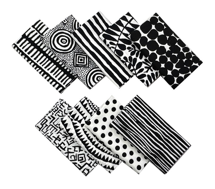 Kaffe Fassett Black & White Classics Fat Quarter Fabric Bundle (9 pcs)