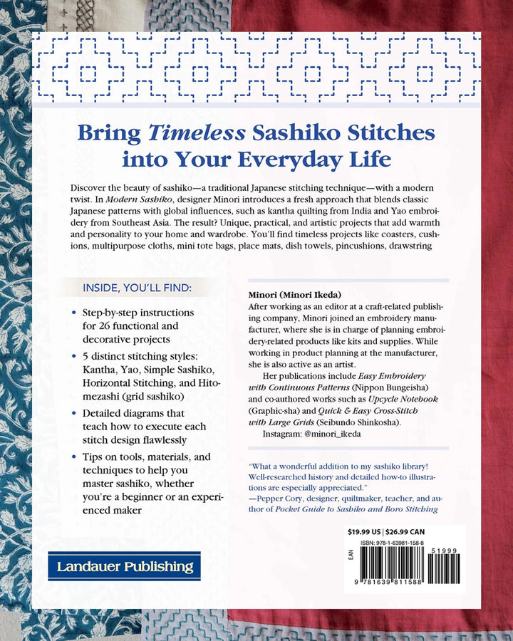 Modern Sashiko: 26 Mixed-Style Sashiko Projects for Everyday Items