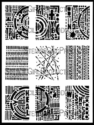 Seth Apter Stencil - 9" x 12" - ATC Apter #2 Seth Apter ATC Mixup #2 9x12 Stencil – Artistic Artifacts