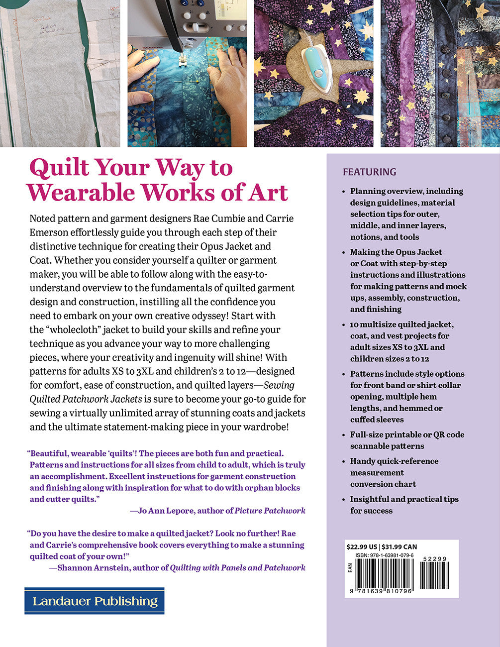 Sewing Quilted Patchwork Jackets by Rae Cumbie and Carrie Emerson