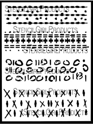 Seth Apter Stencil - 9" x 12" - Grunge Marks Collection - Grunge Strips & Borders Seth Apter Grunge Strips & Borders – Artistic Artifacts