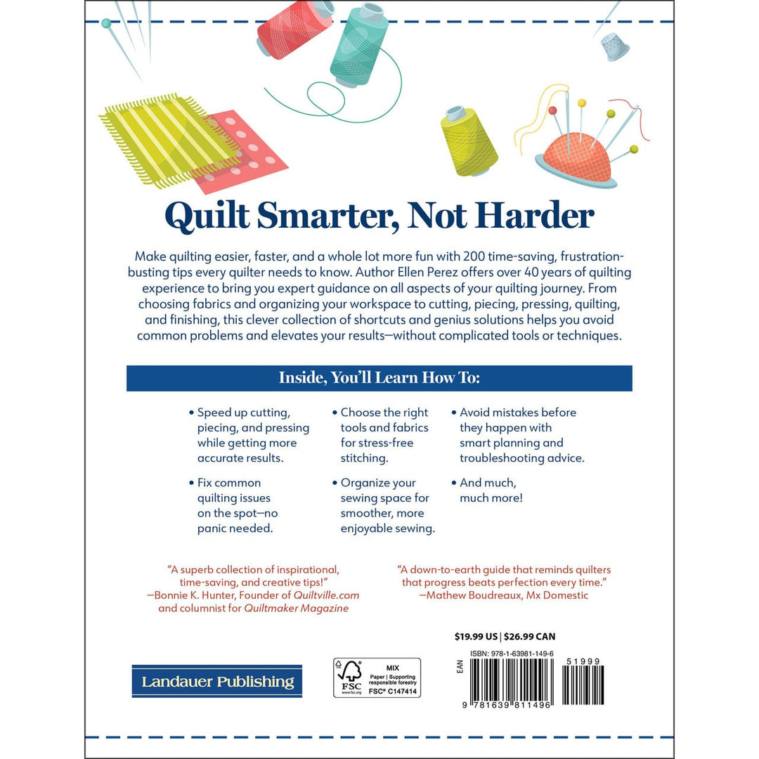 200 Tips, Tricks, and Hacks for Quilters by Ellen Perez 200 Tips, Tricks, and Hacks for Quilters by Ellen Perez