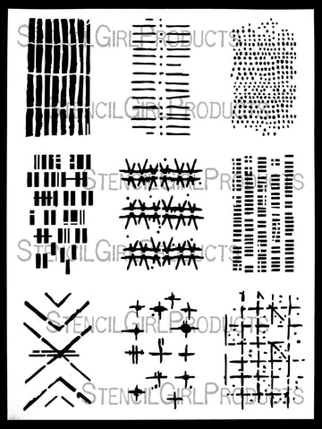 Seth Apter Stencil - 9" x 12" - ATC Apter #3 Seth Apter ATC #3 9x12 Stencil – Artistic Artifacts