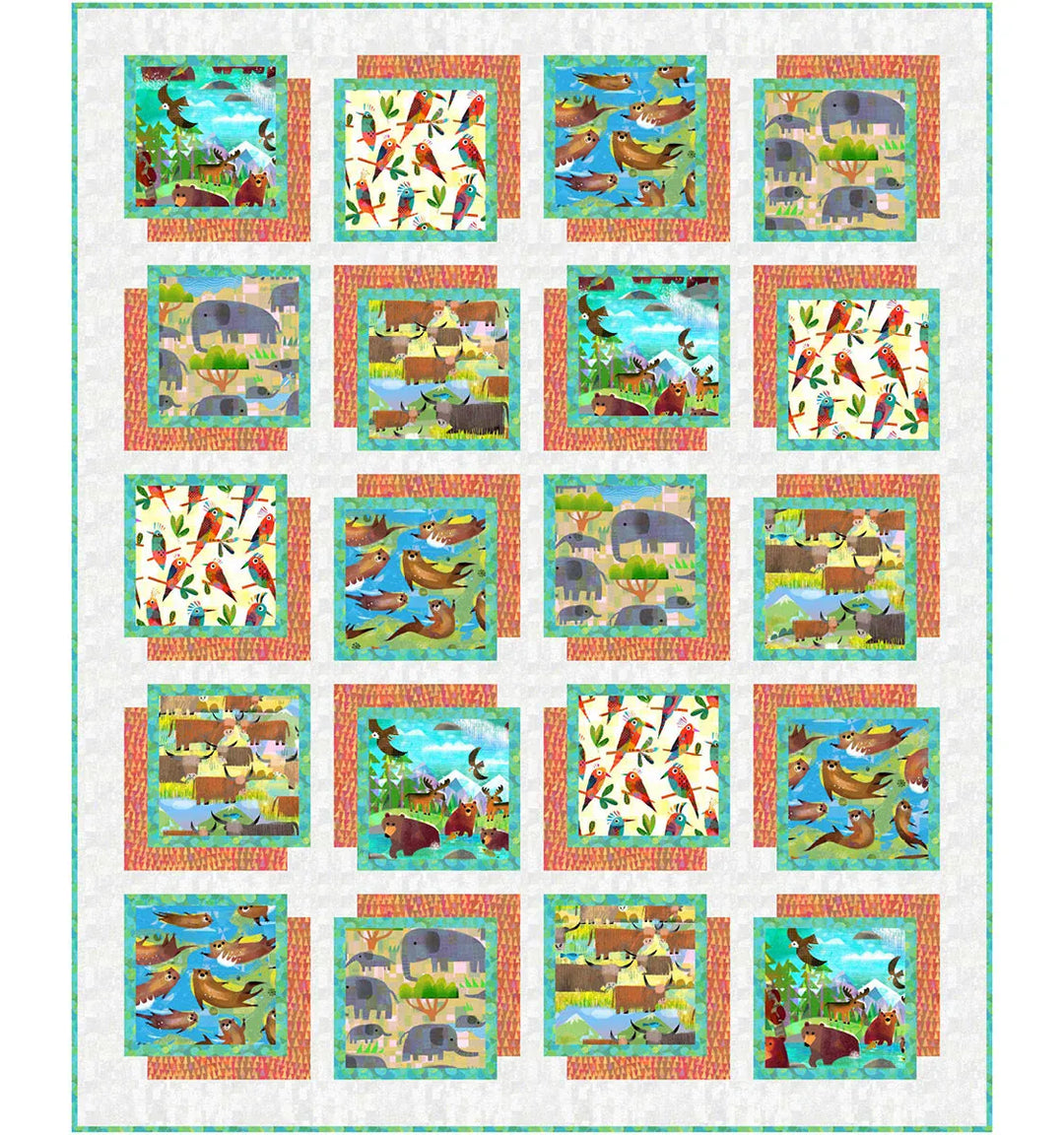 Land, Sea & Sky Quilt Kit with Animal Kingdom & Mirage fabrics by Gareth Lucas Land, Sea & Sky Quilt Kit | Animal Kingdom by Gareth Lucas