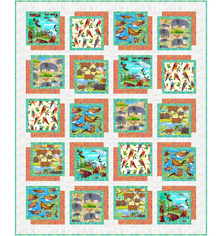 Land, Sea & Sky Quilt Kit with Animal Kingdom & Mirage fabrics by Gareth Lucas Land, Sea & Sky Quilt Kit | Animal Kingdom by Gareth Lucas