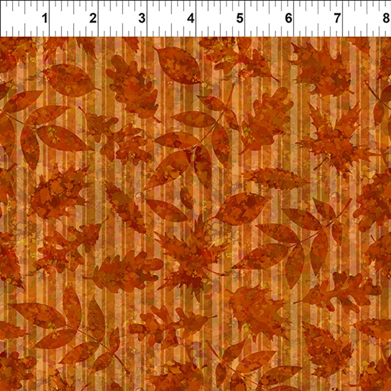 All Blue Ridge Shop-Hop 2026 Fabric - Leaves on Stripe