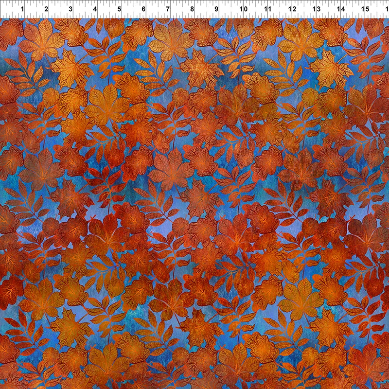 All Blue Ridge Shop-Hop 2026 Fabric - Leaves on Blue