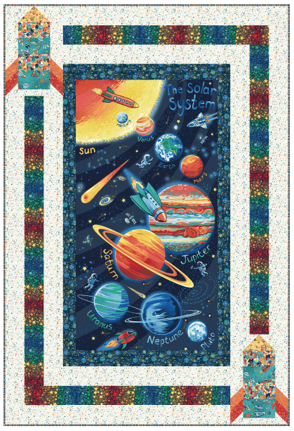 Lift Off Quilt Kit with Orbit fabrics by Makower UK Lift Off Quilt Kit with Orbit fabrics by Makower UK