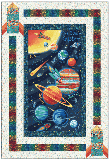 Lift Off Quilt Kit with Orbit fabrics by Makower UK Lift Off Quilt Kit with Orbit fabrics by Makower UK
