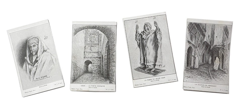 Vintage Oran Postcard Collage Pack, 4pcs