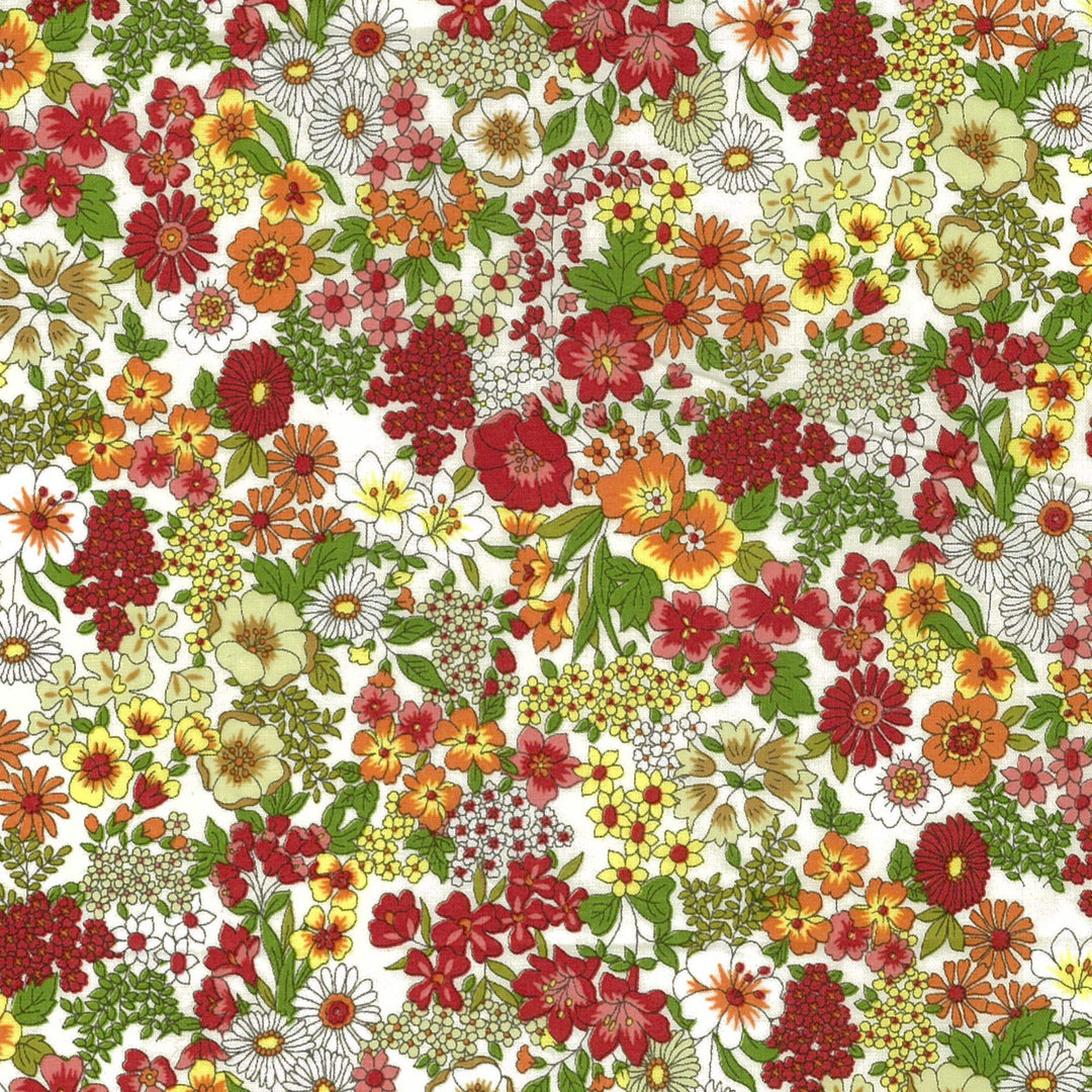 Kokka Japanese Lawn Fabric - Flownny Busy Floral Flownny Busy Floral Japanese Lawn Fabric - Kokka | Artistic Artifacts