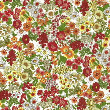Kokka Japanese Lawn Fabric - Flownny Busy Floral Flownny Busy Floral Japanese Lawn Fabric - Kokka | Artistic Artifacts