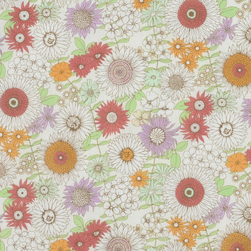 Kokka Japanese Lawn Fabric - Flownny Spiky Sunflower Floral Flownny Spiky Sunflower Floral Japanese Cotton Lawn Fabric - Kokka