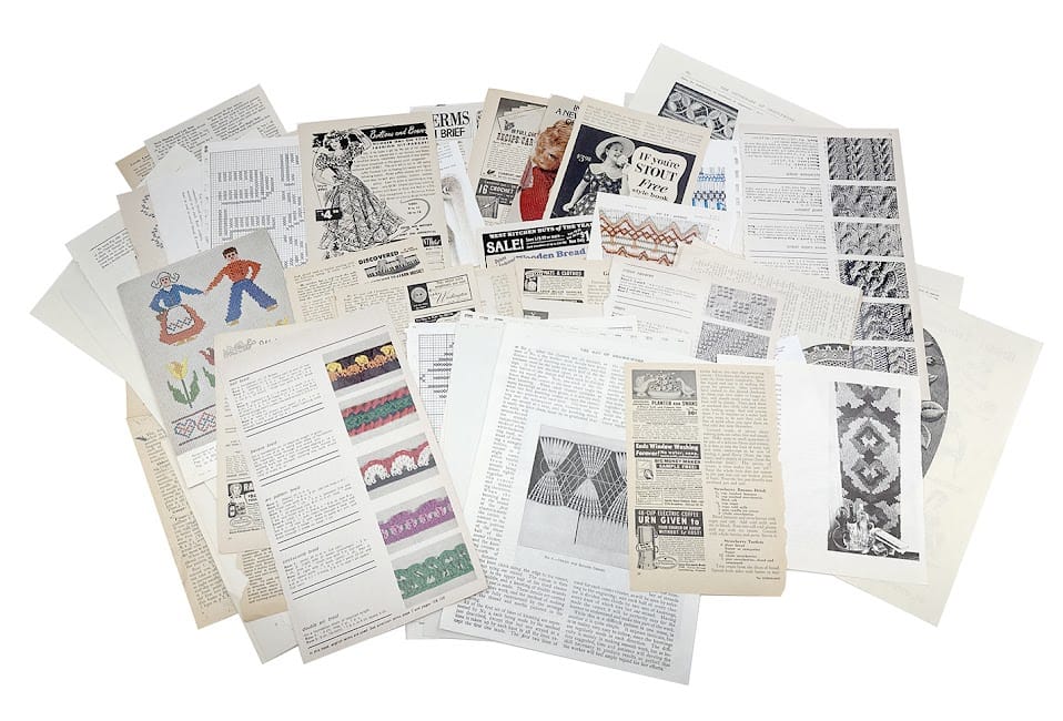 Needlepoint vintage paper collage pack