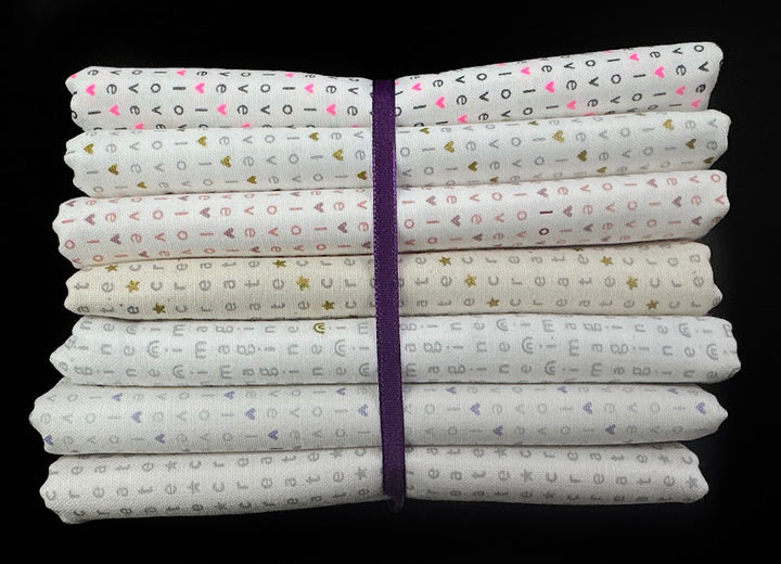 Wordplay by Cotton+Steel Fat Quarter Fabric Bundle - Neutral (7 pcs)