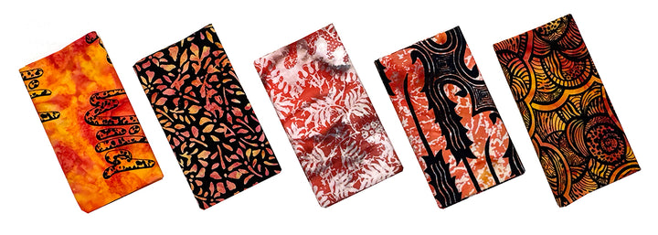 Orange Batik Explosion! Fat Garden Fabric Bundle (4 pcs)