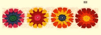 Crochet Trim with Roses 1.65 in Sold by the Yard