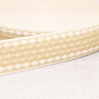 1.5in Rhombus Webbing, Multicolor Ivory/Cream Sold by the Yard
