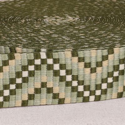 1.5in Multicolor Geometric Webbing, Green Multi Sold by the Yard