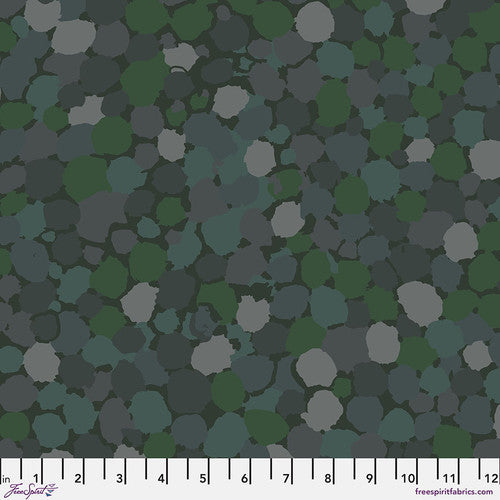 green, gray, and teal dots