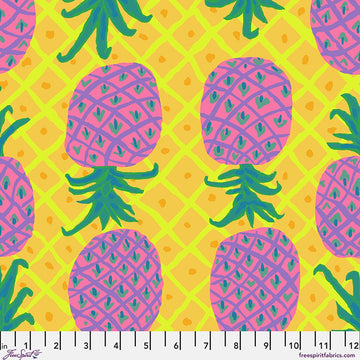 Kaffe Fassett Collective August 2026, Upside Down, Yellow Fabric Kaffe Fassett Collective by Brandon Mably - Upside Down, Yellow Fabric