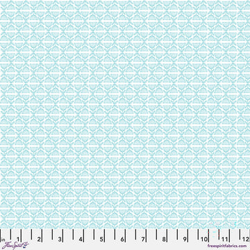 Hello World by Cori Dantini - Retro Blooms, Blue Fabric Hello World by Cori Dantini - Retro Blooms, Blue Fabric