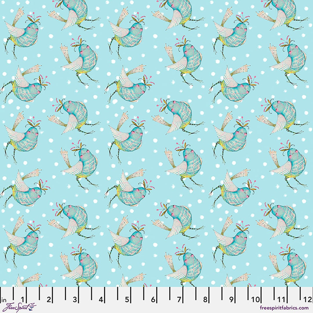 Hello World by Cori Dantini - I Love You, Bird, Blue Fabric Hello World by Cori Dantini - I Love You, Bird, Blue Fabric