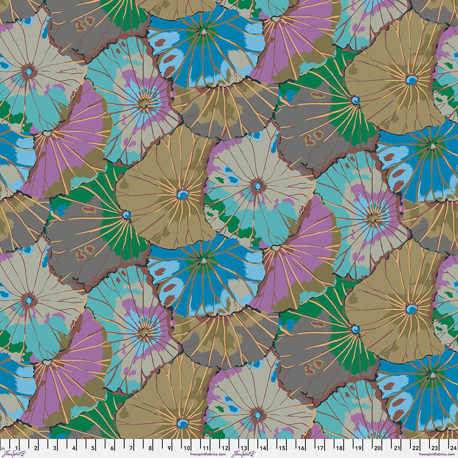 Lotus Leaf - Grey, Kaffe Fassett Collective, Aug. 2024