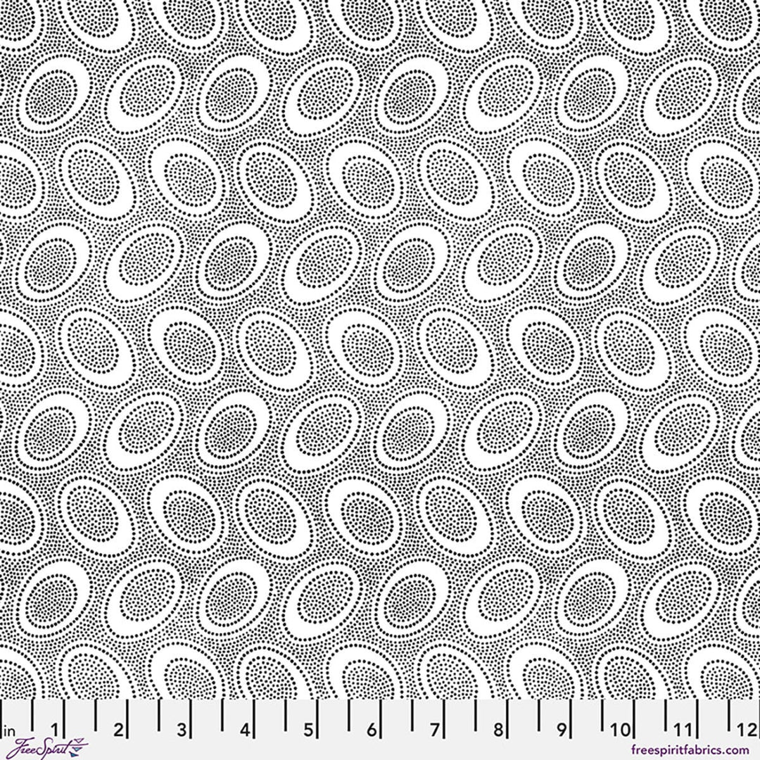 Kaffe Fassett Collective August 2026, Aboriginal Dot, White Fabric Kaffe Fassett Collective by Kaffe Fassett - Aboriginal Dot, White Fabric