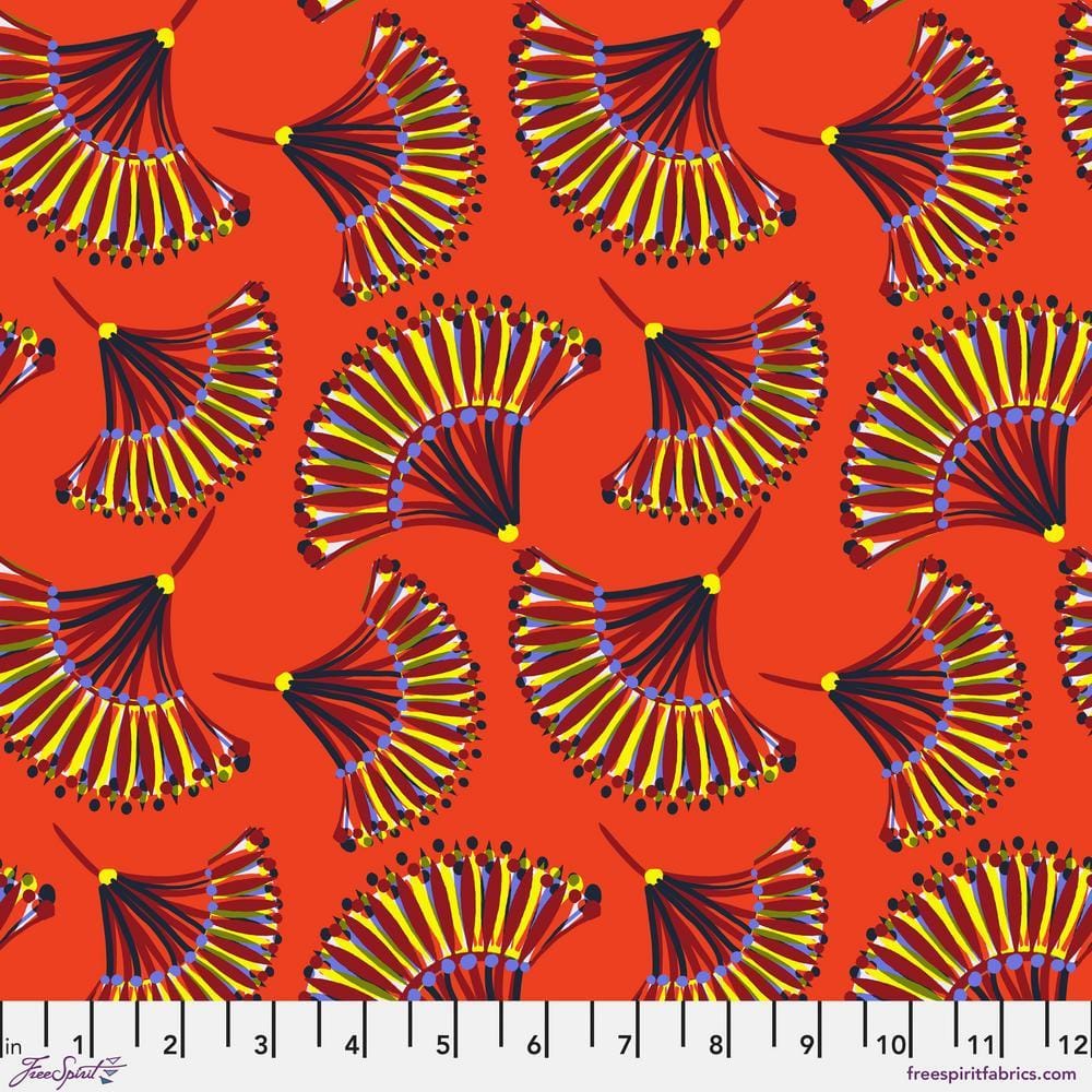 Echoes in Colour by Kitty McCall - Festival Fans, Sunflare Festival Fans Sunflare | Echoes in Colour Fabric by Kitty McCall